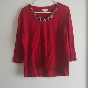 Red v neck sweater